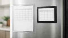 Cara kemas kertas di pintu peti sejuk guna magnet frame sheet, terus nampak rapi