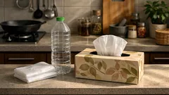 Cara paling mudah susun beg plastik guna kotak tisu kosong, dapur terus nampak kemas