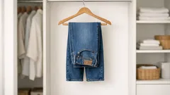Teknik gantung jeans dari bawah yang buat almari lebih lapang dan kemas