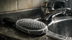 Trik jaring penapis sinki untuk bersihkan sikat rambut dalam 10 saat