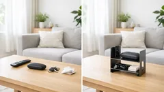 Trik bookend bentuk ‘コ’ untuk meja ruang tamu nampak lapang dalam 2 langkah