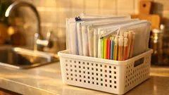 Trik fail berzip A4 untuk simpan straw dan sumpit pakai buang supaya dapur nampak kemas