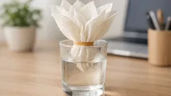 Cara buat pelembap ringkas guna tisu dapur untuk meja kerja dalam bilik aircond