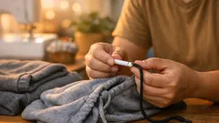 Cara masukkan semula tali serut hoodie yang hilang guna straw dan stapler