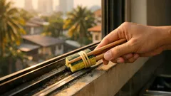 Trik span bertangkai 1 minit: bersihkan rel tingkap dan celah sempit tanpa alat mahal