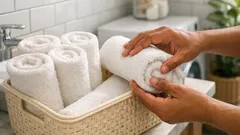 Teknik gulung-kunci: cara lipat tuala supaya tak tersangkut bila tarik satu