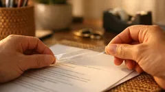 Cara tanggalkan pita selofan dari kertas tanpa koyak: helah tarik kiri kanan