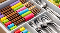 Life hack susun laci kutleri guna straw tapioka, penyepit jadi kemas dan bersih