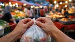 Helah jari untuk ikat beg plastik yang penuh tanpa sakit jari