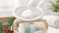 Trik travel: guna jaring penapis sinki untuk buat buih pencuci muka, jimat ruang dalam beg