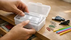 DIY upcycling: fail plastik jadi kotak mini bertutup untuk laci yang lebih kemas