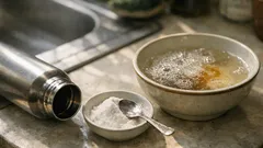 Cara hilangkan kesan teh pada botol air dengan rendam 10 minit tanpa sental