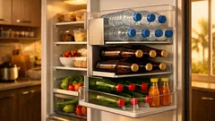 Trik bookend L untuk susun botol minuman di poket pintu peti sejuk, terus jimat ruang