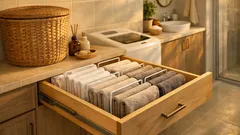 Trik susun tuala dalam laci guna bookend, kemas tahan lama